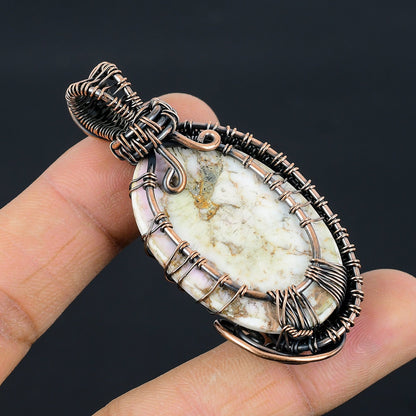 Brown & White Wild Horse Gemstone Pendant