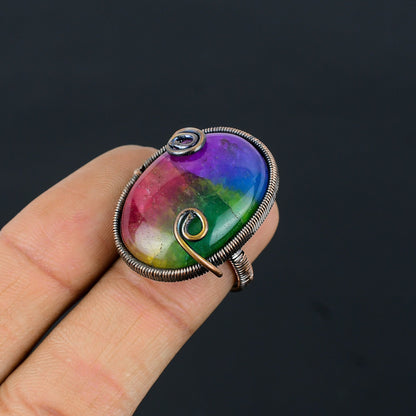 Rainbow Solar Quartz Gemstone Ring