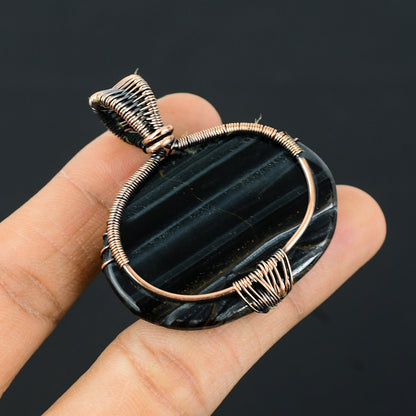 Blue Tiger Eye Gemstone Pendant