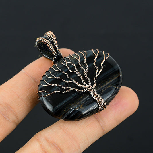 Blue Tiger Eye Gemstone Pendant