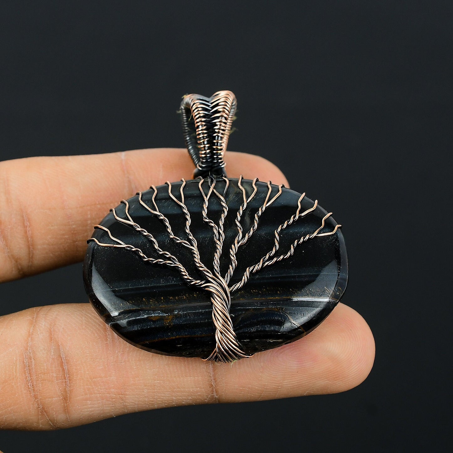 Blue Tiger Eye Gemstone Pendant