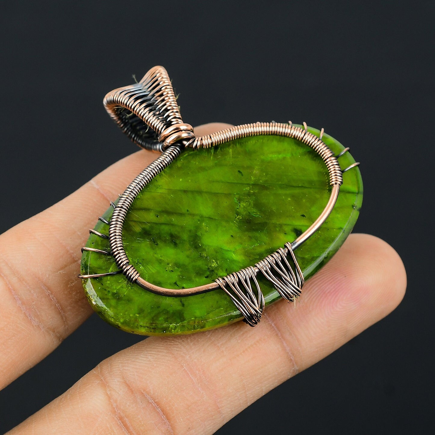 Green Fire Labradorite Gemstone Pendant