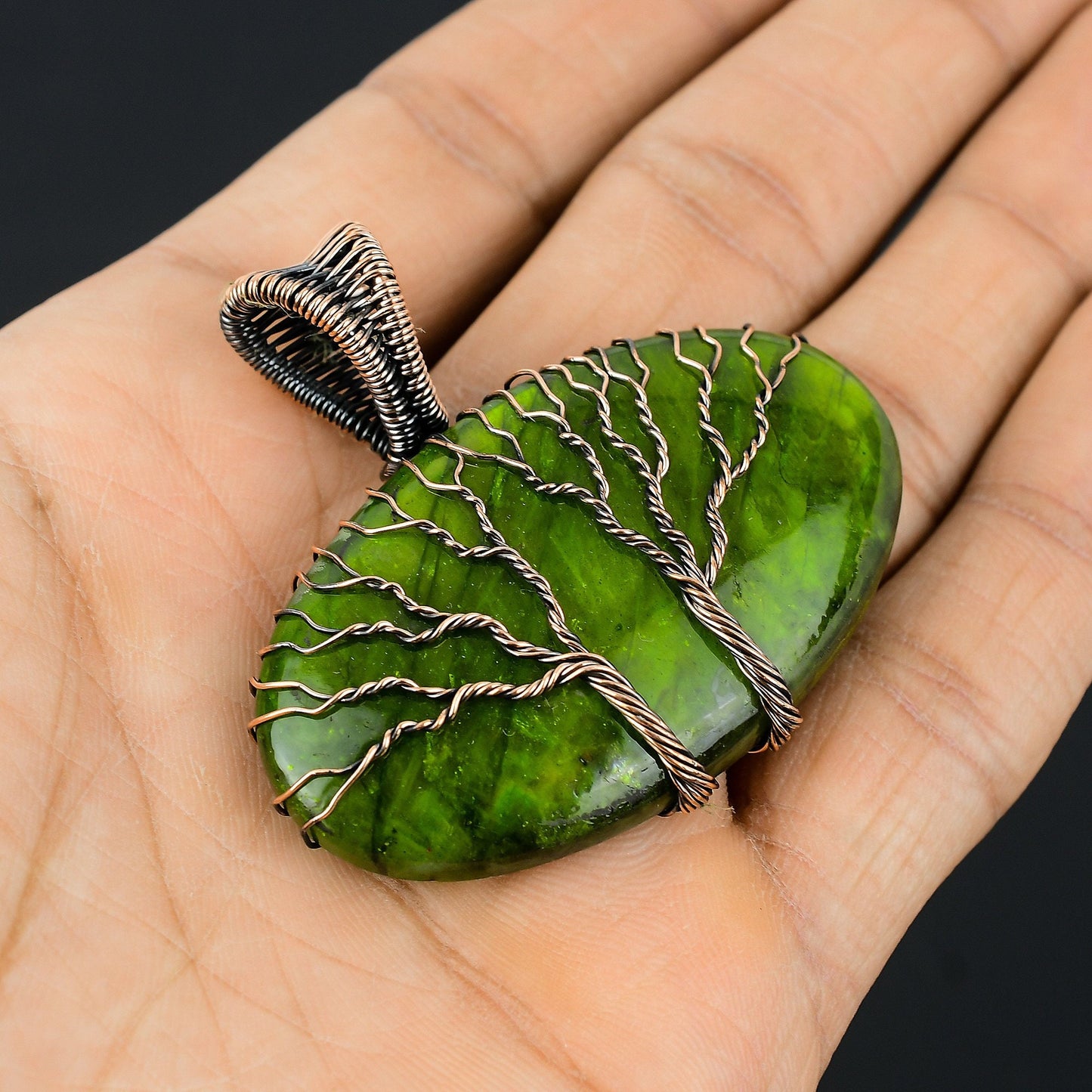 Green Fire Labradorite Gemstone Pendant