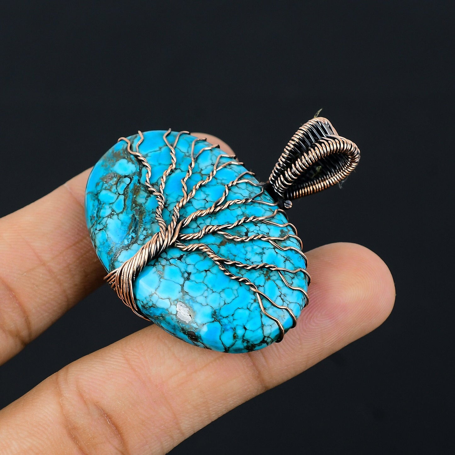Turquoise Gemstone Tree of Life Pendant