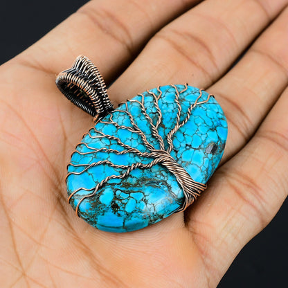Turquoise Gemstone Tree of Life Pendant