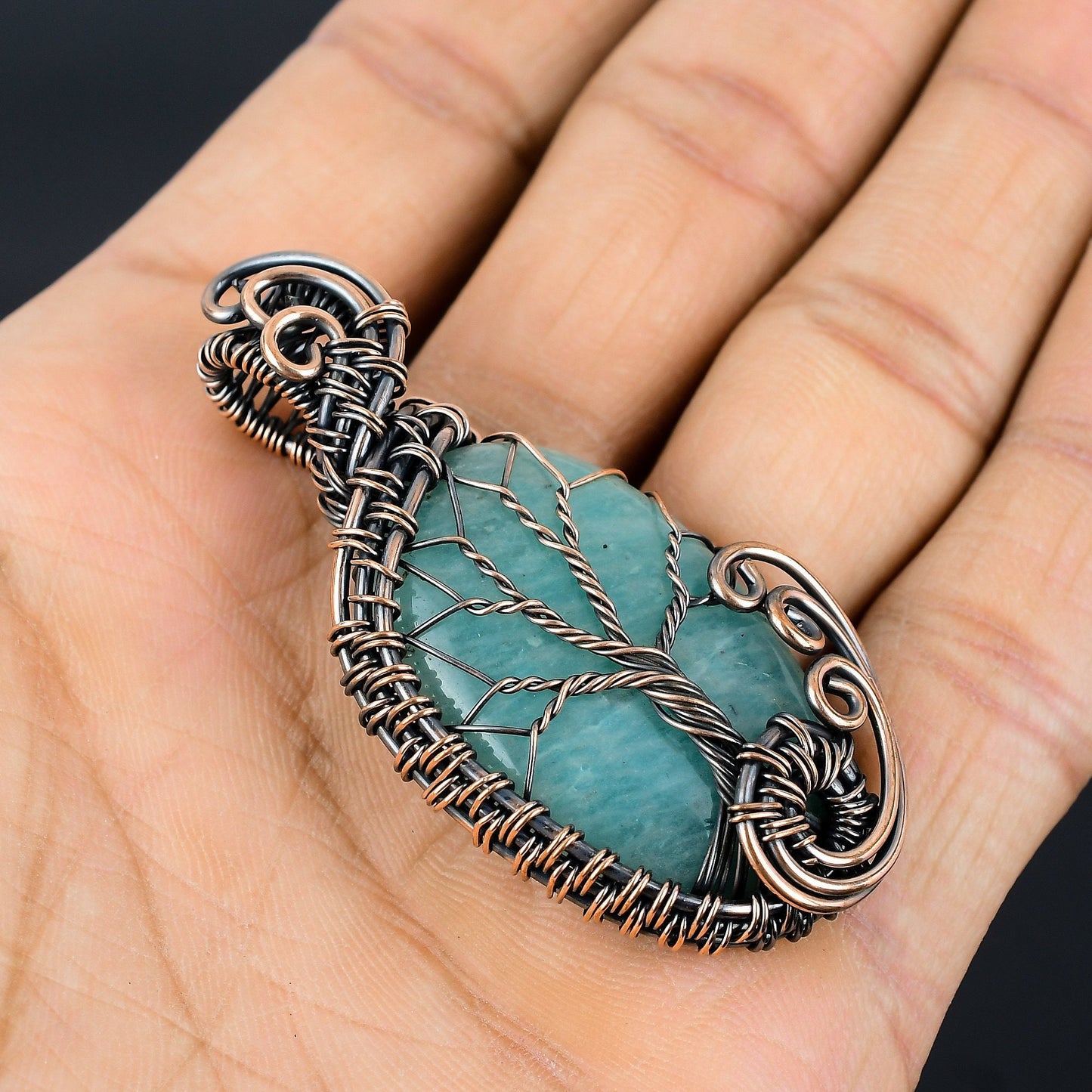 Blue-Green Amazonite Gemstone Pendant