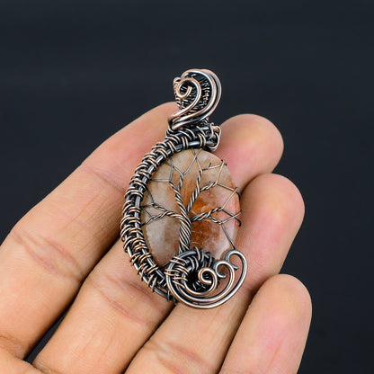 Copper Sunstone Gemstone Pendant