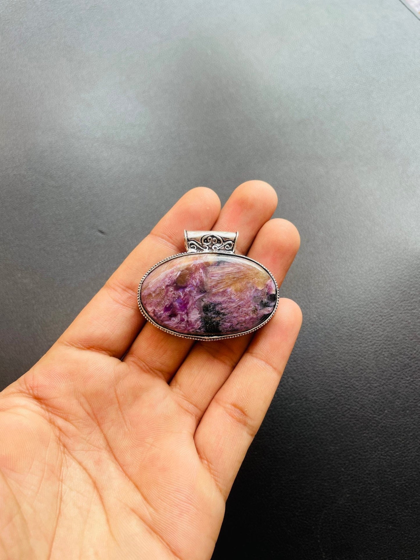 Rainbow Abalone Shell Gemstone Pendant