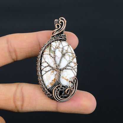 Brown & White Wild Horse Gemstone Pendant
