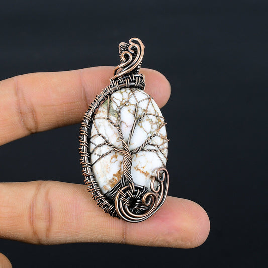 Brown & White Wild Horse Gemstone Pendant