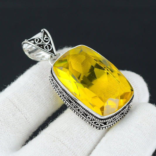 Yellow Citrine Gemstone Pendant