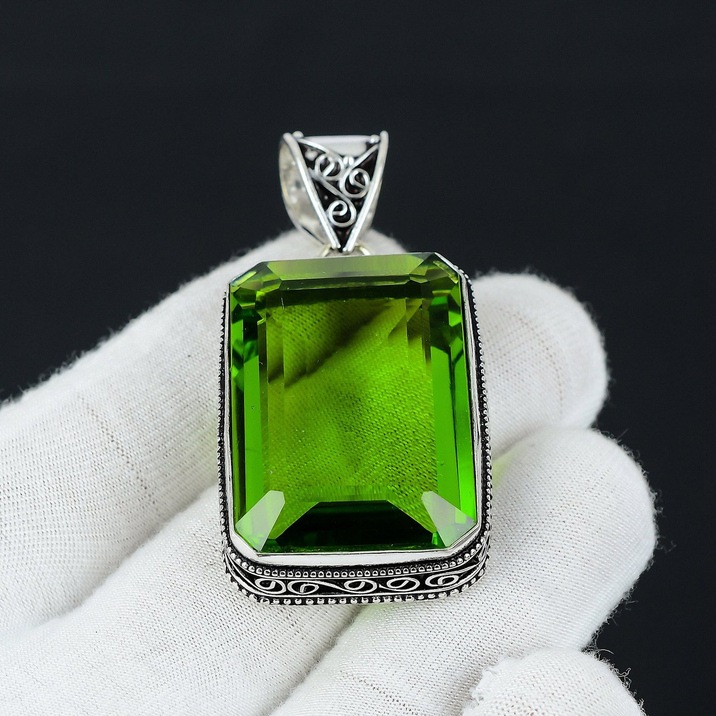 Green Peridot Gemstone Pendant