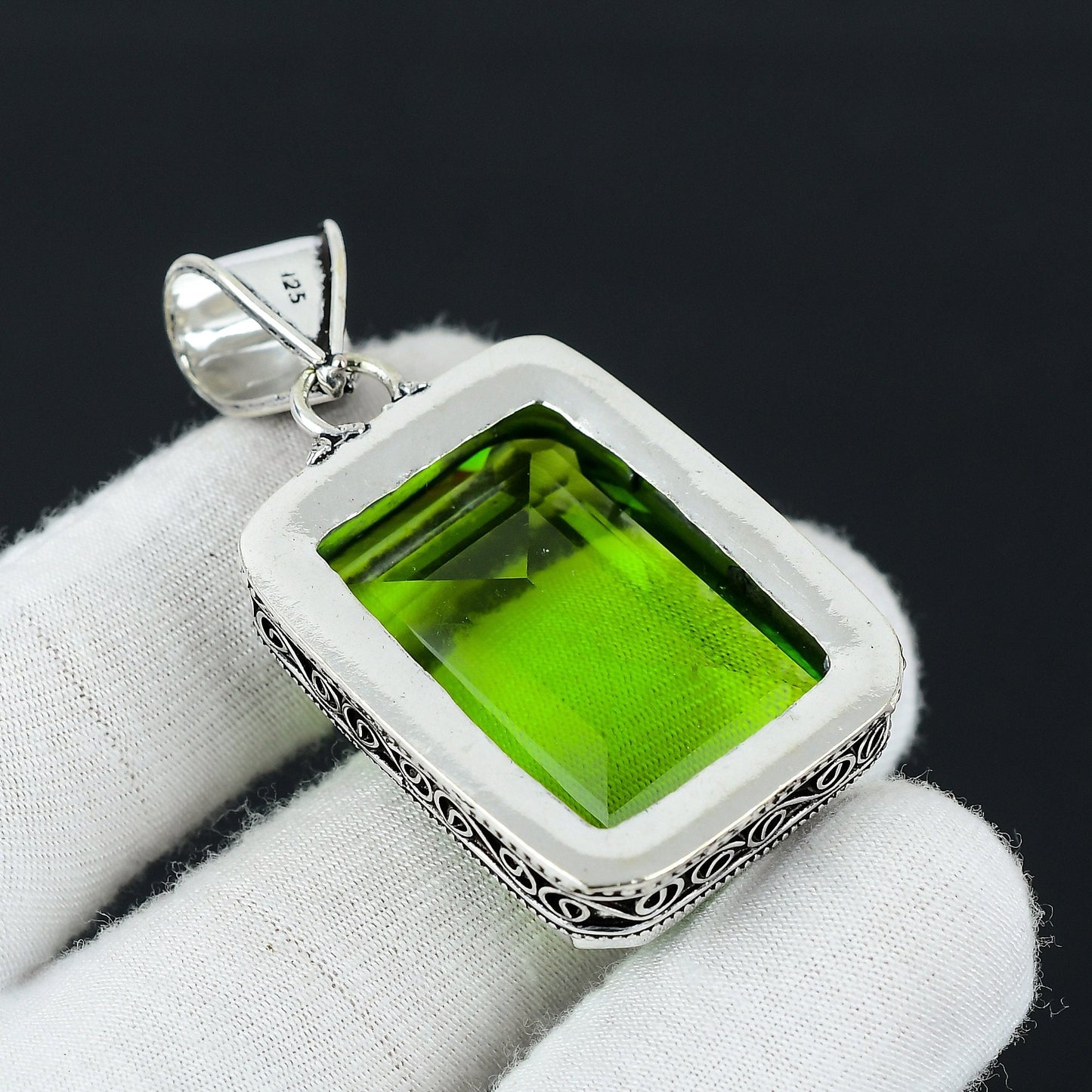 Green Peridot Gemstone Pendant