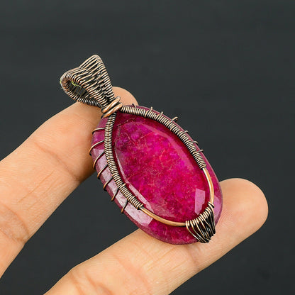 Red Ruby Gemstone Tree of Life Pendant