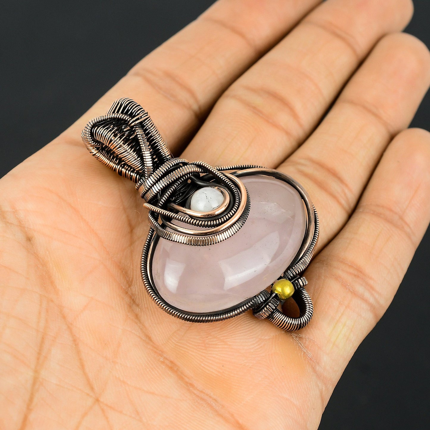 Pink Rose Quartz Gemstone Pendant
