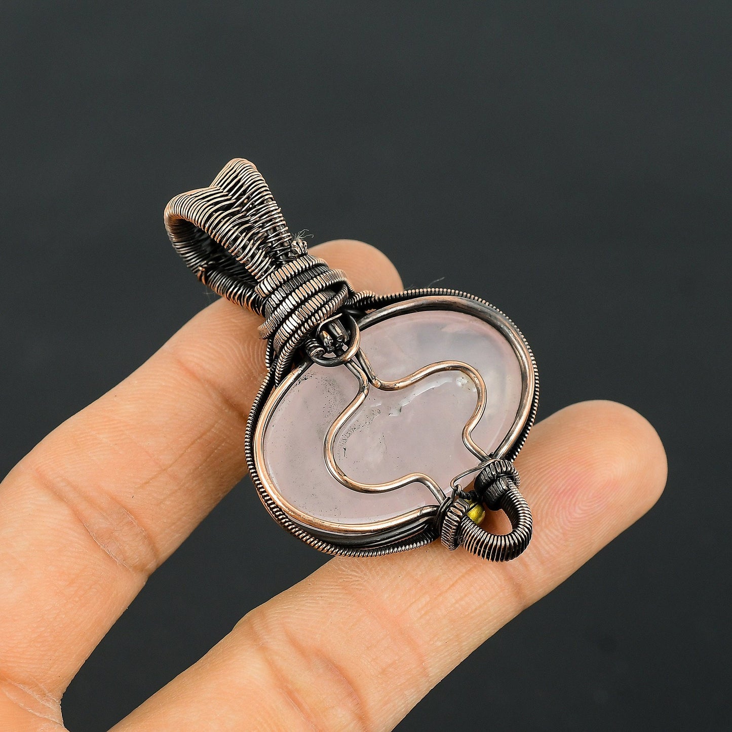 Pink Rose Quartz Gemstone Pendant