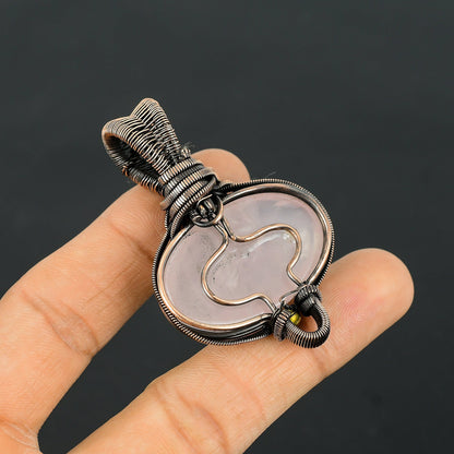 Pink Rose Quartz Gemstone Pendant
