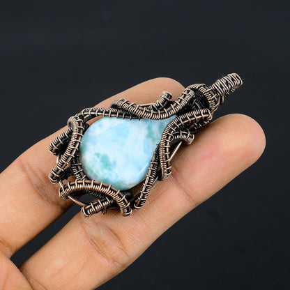 Blue Larimar Gemstone Pendant