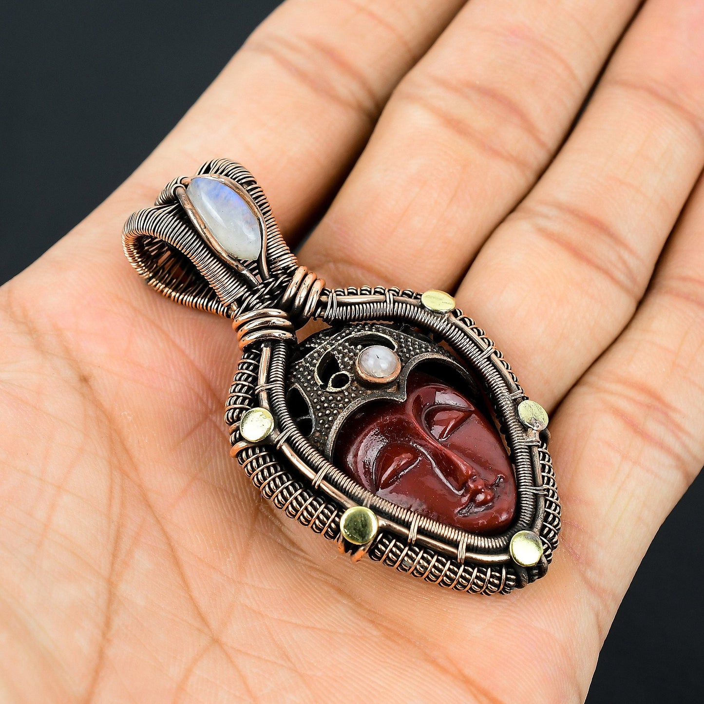 Red Moonstone Gemstone Pendant