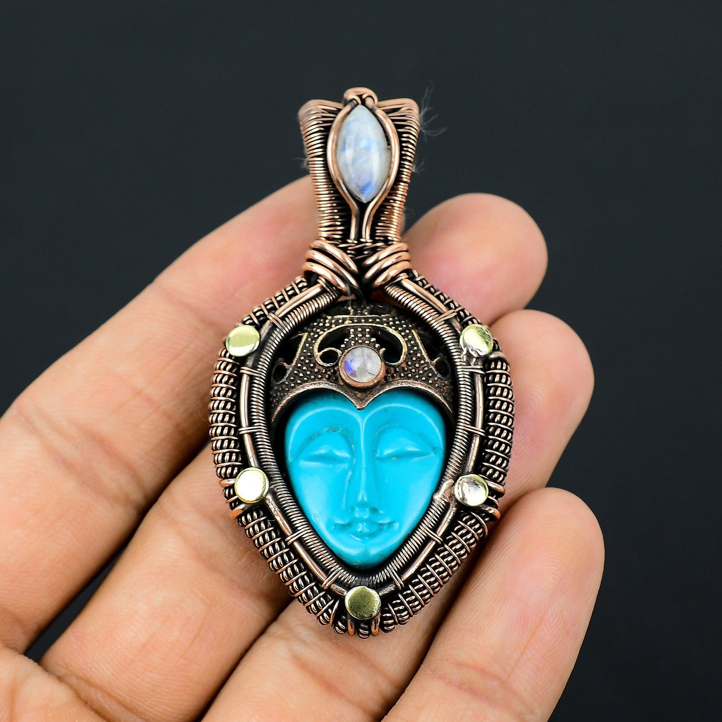 Blue Moonstone Gemstone Pendant