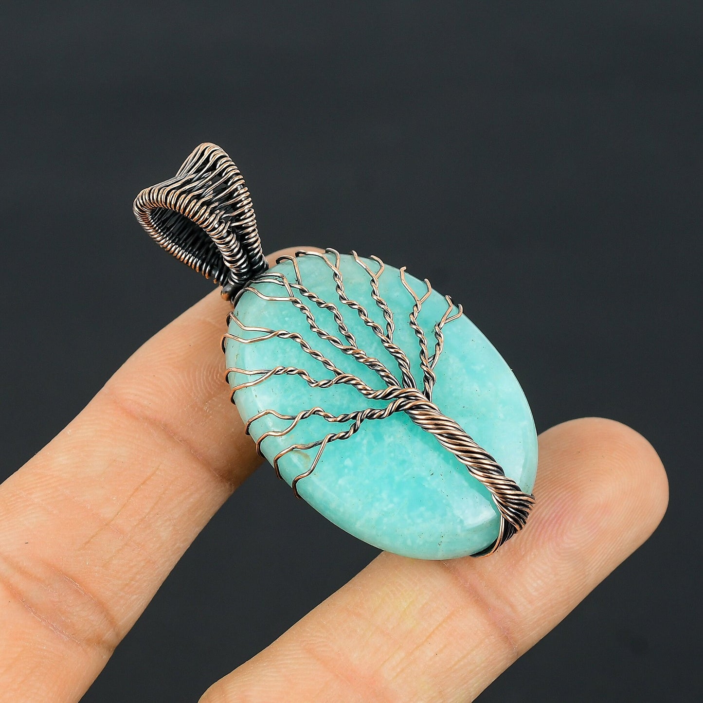 Blue-Green Amazonite Gemstone Pendant