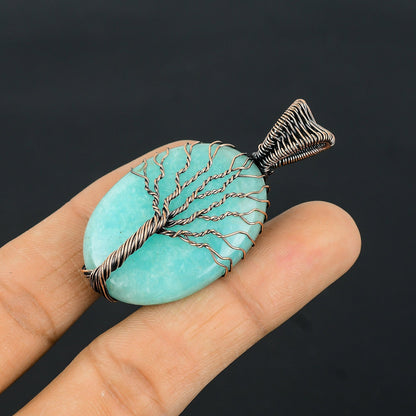 Blue-Green Amazonite Gemstone Pendant