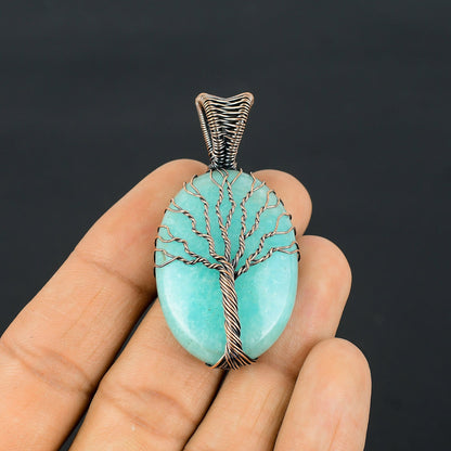 Blue-Green Amazonite Gemstone Pendant