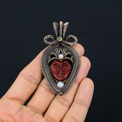 Red Moonstone Gemstone Pendant