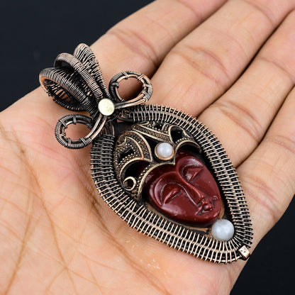Red Moonstone Gemstone Pendant