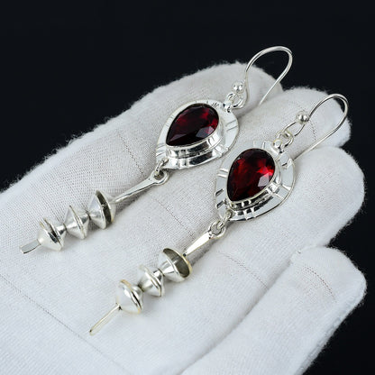 Red Garnet Gemstone Earrings