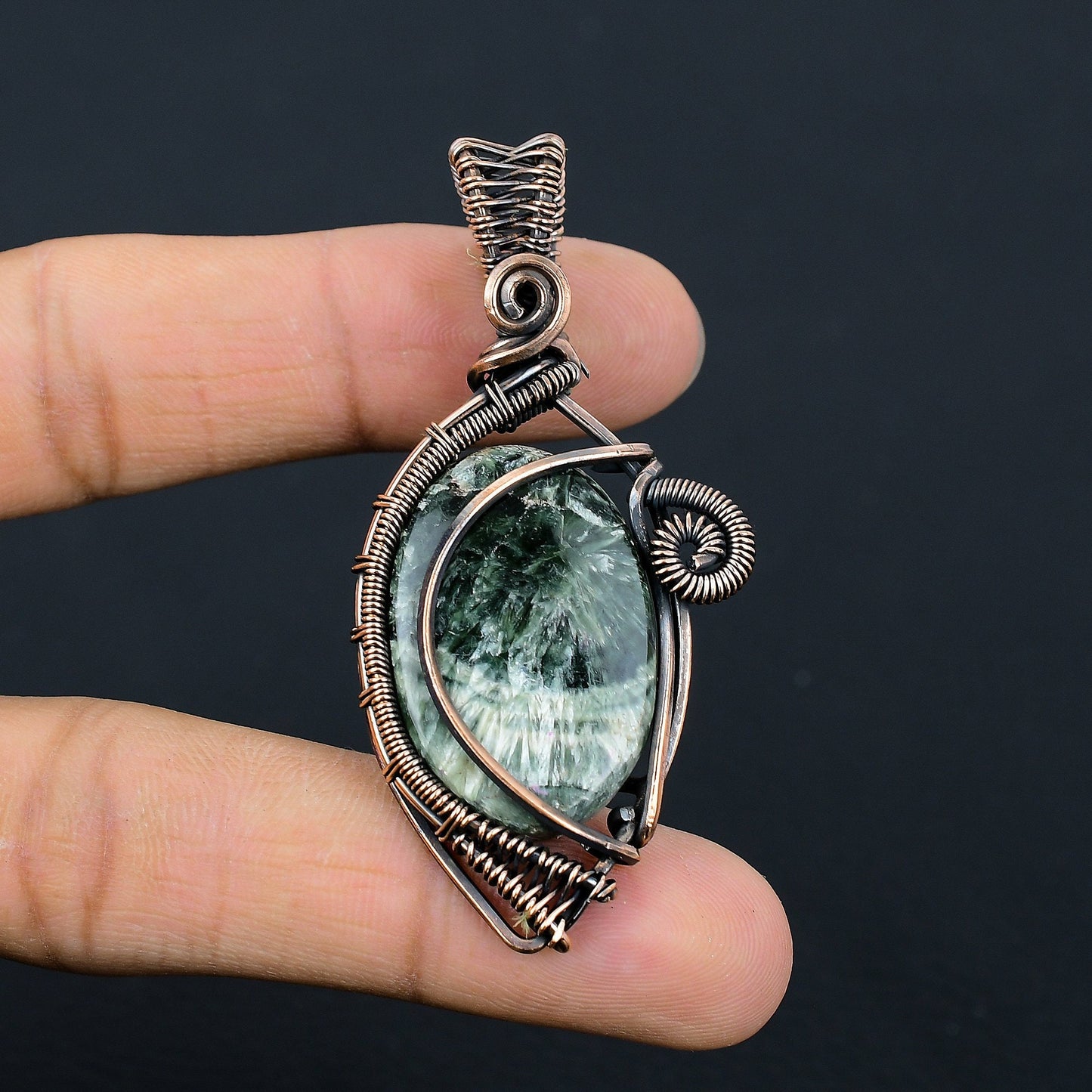 Green Seraphinite Gemstone Pendant