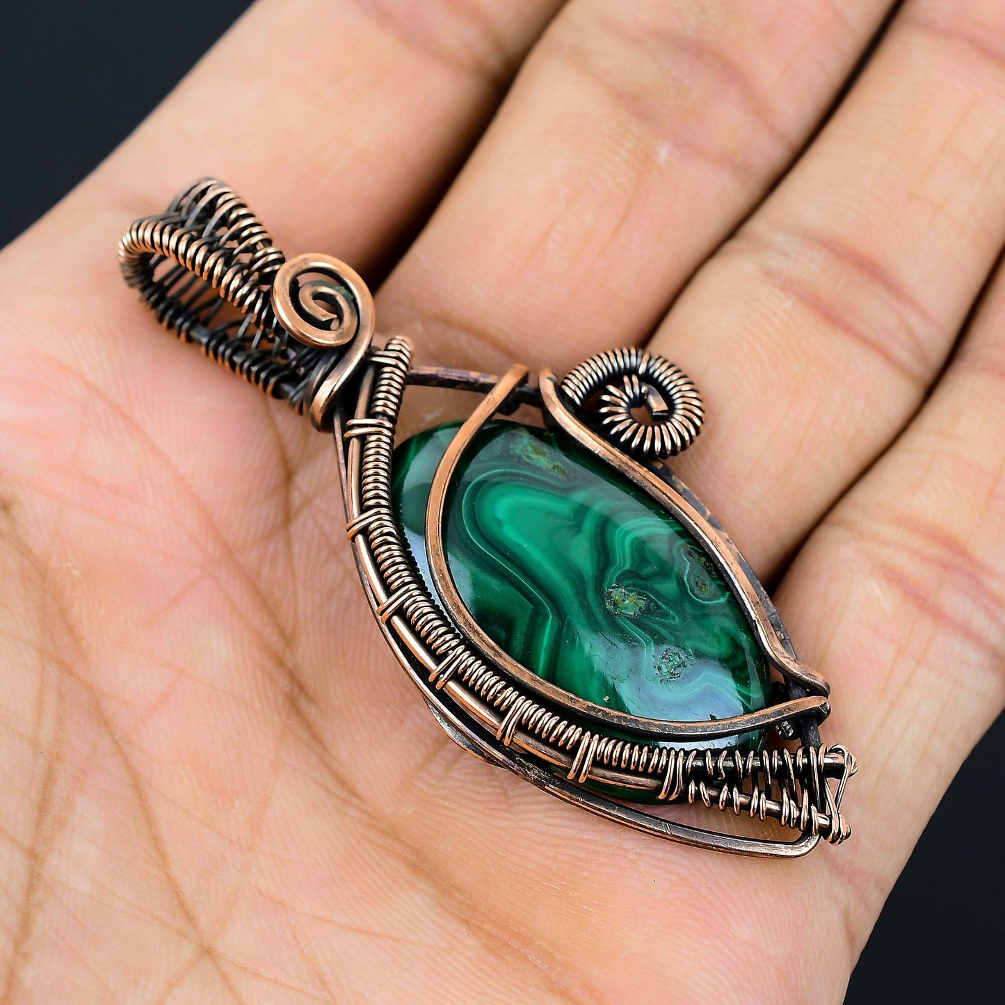 Green Malachite Gemstone Pendant