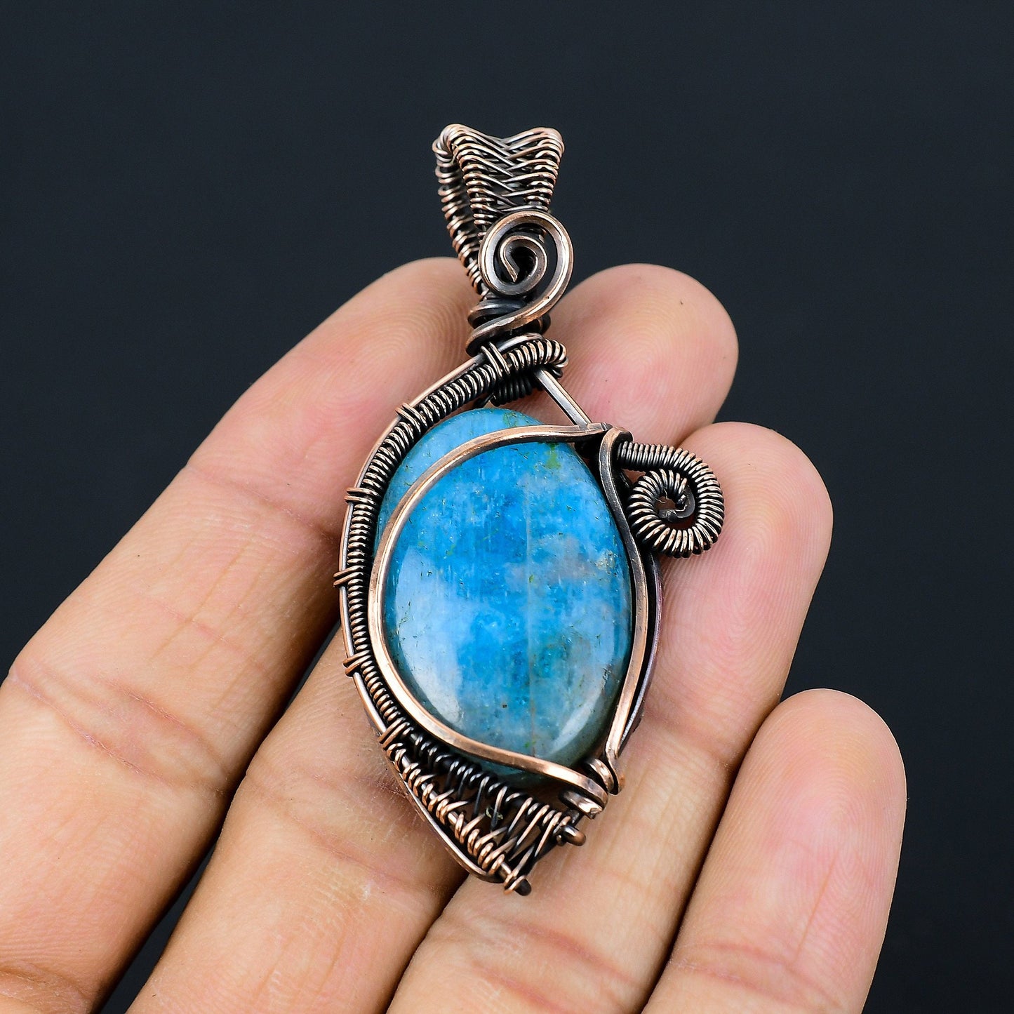 Neon Blue Apatite Gemstone Pendant