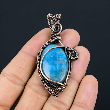 Neon Blue Apatite Gemstone Pendant