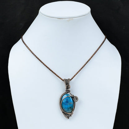 Neon Blue Apatite Gemstone Pendant