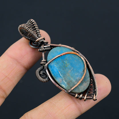 Neon Blue Apatite Gemstone Pendant