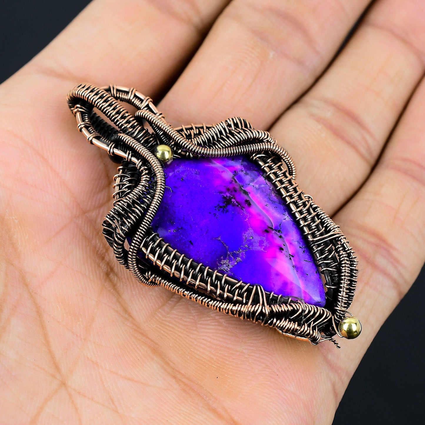 Purple Dendrite Opal Gemstone Pendant