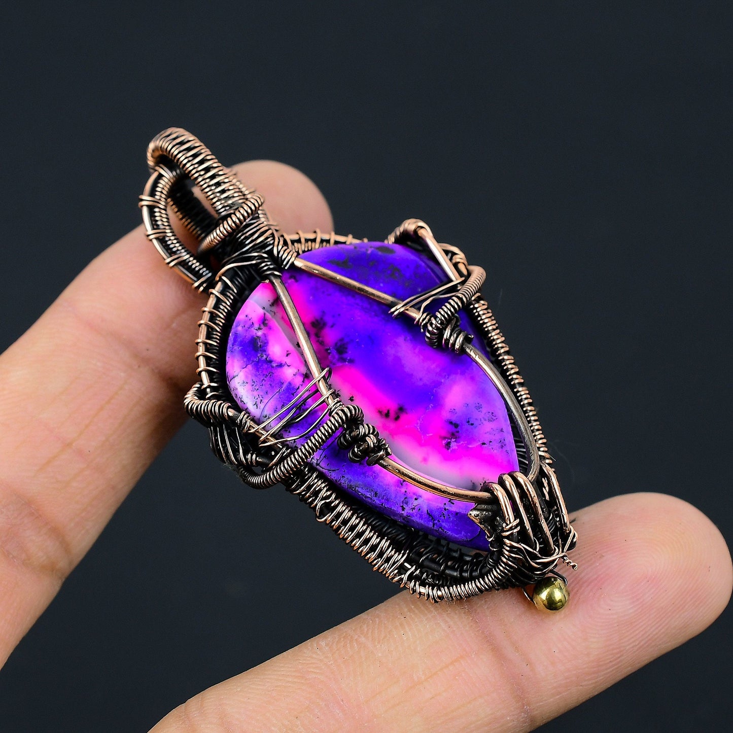 Purple Dendrite Opal Gemstone Pendant