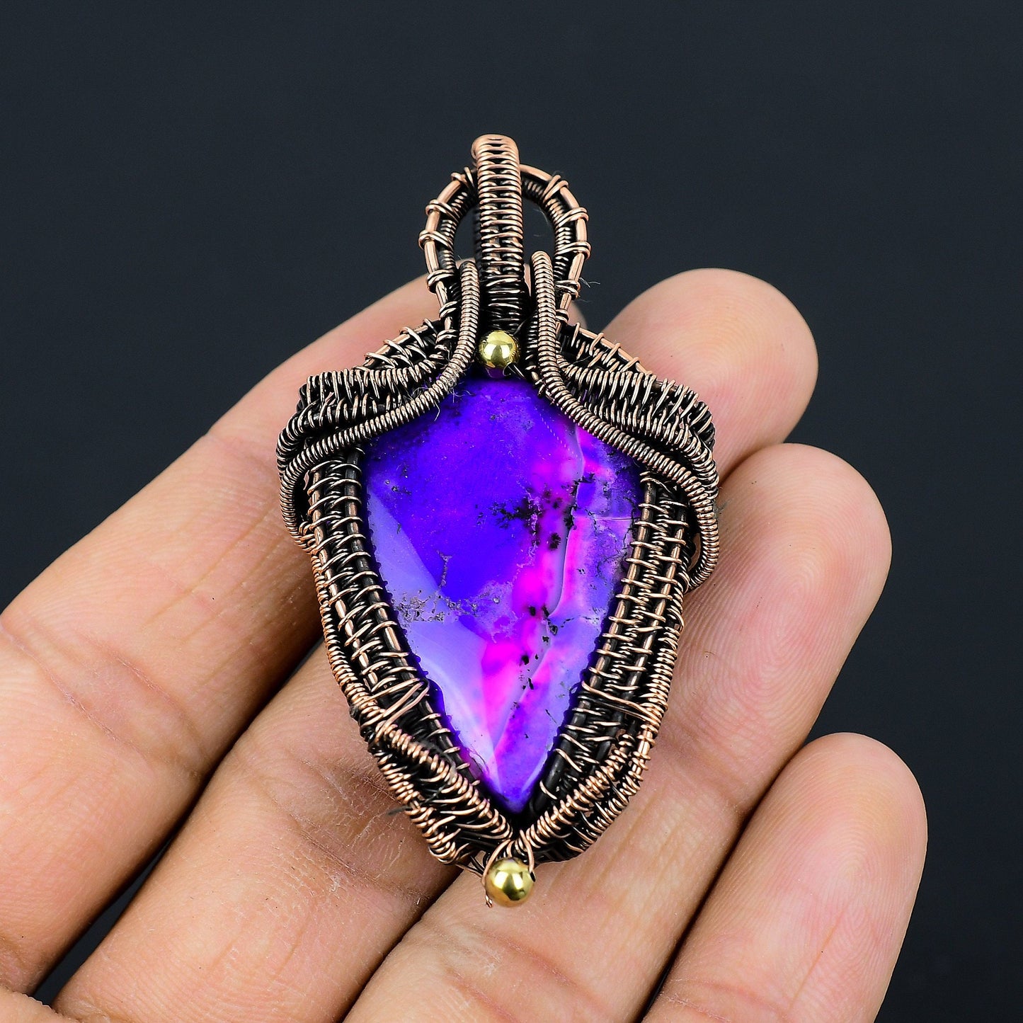 Purple Dendrite Opal Gemstone Pendant