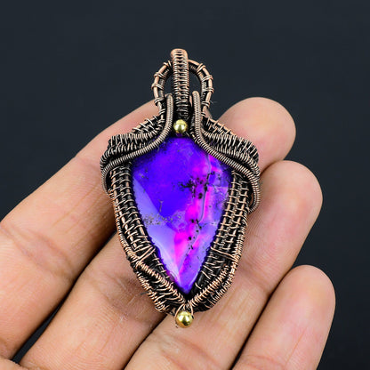 Purple Dendrite Opal Gemstone Pendant