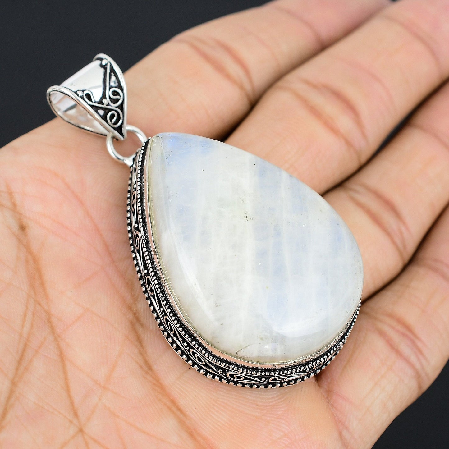 Rainbow Moonstone Gemstone Pendant