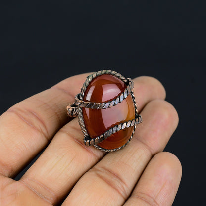 Red Carnelian Gemstone Ring
