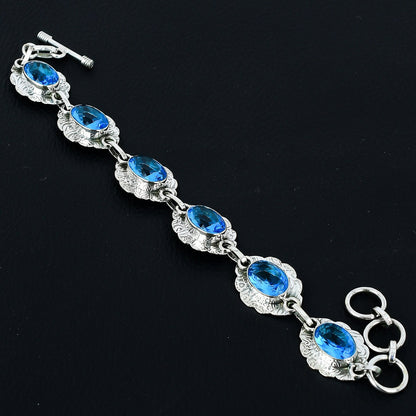 Swiss Blue Topaz Gemstone Bracelet