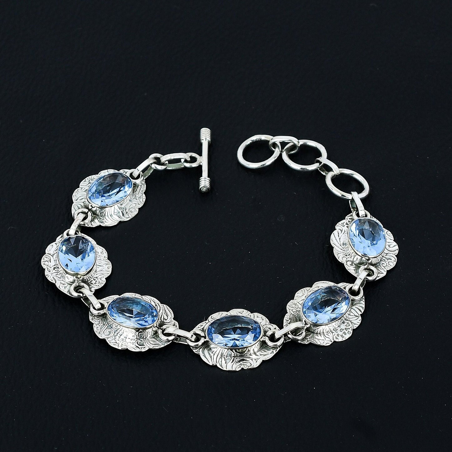 Aquamarine Blue Gemstone Bracelet