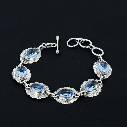 Aquamarine Blue Gemstone Bracelet