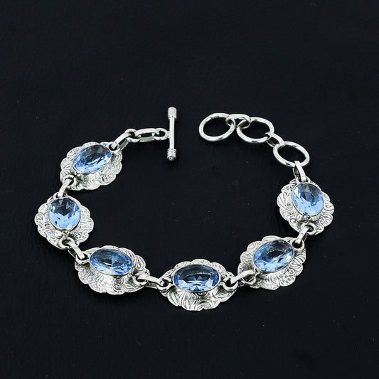 Aquamarine Blue Gemstone Bracelet