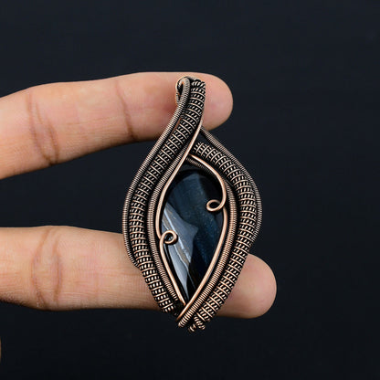 Blue Tiger Eye Gemstone Pendant