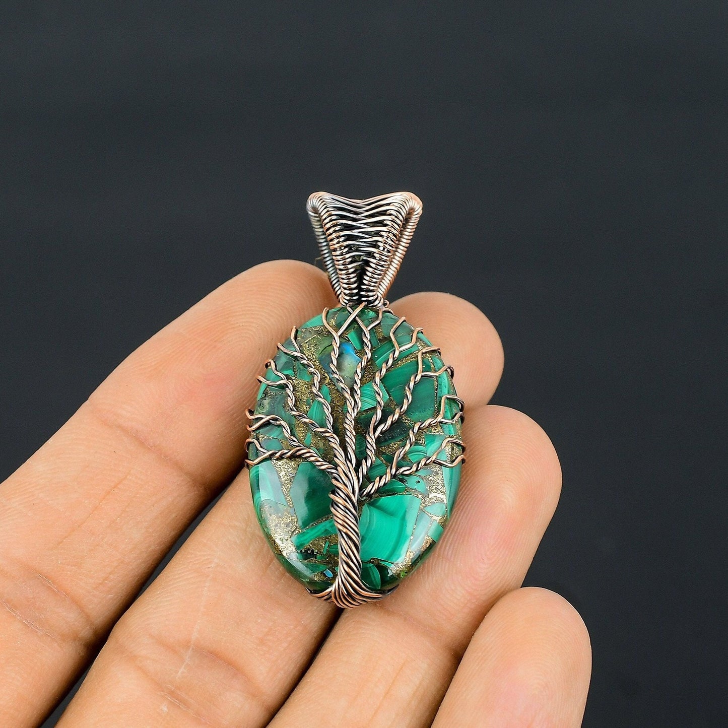 Green Malachite Gemstone Pendant