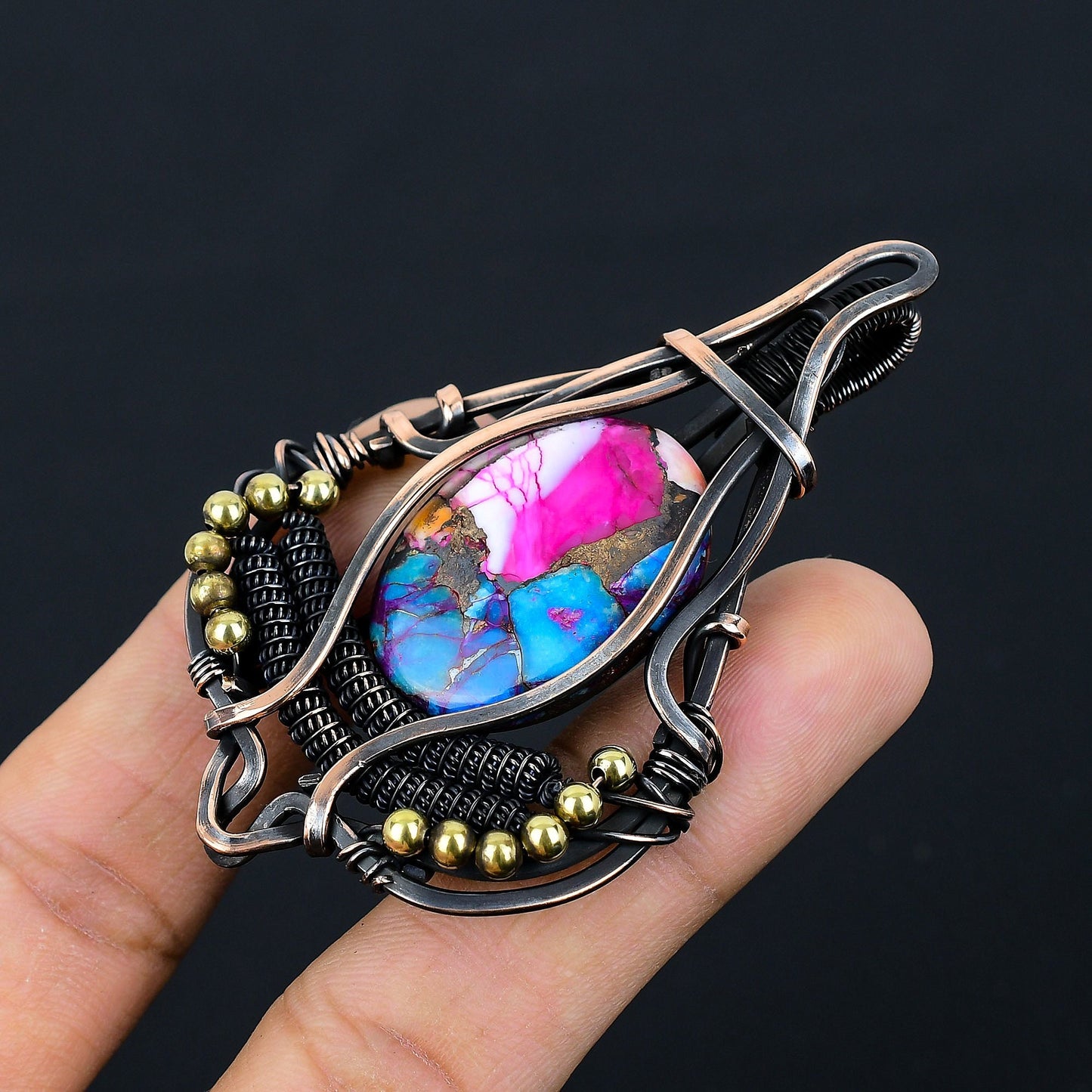 Pink Turquoise Gemstone Pendant