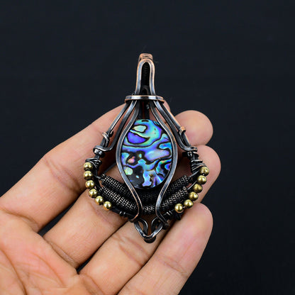 Iridescent Abalone Gemstone Pendant